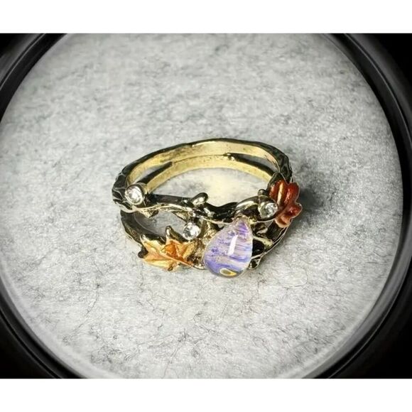 NIB - East Sweet Baby Natural Stone Hammered Copper Ring - Size 7 - Picture 6 of 6